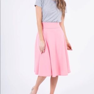 Pink midi skirt